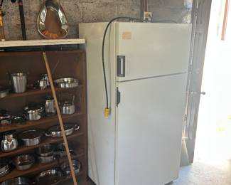 Garage fridge/freezer, stainless steel bowls