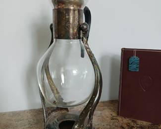 Silver plated tilting carafe