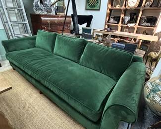 Custom Emerald Green Velvet Sofa
