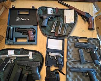 2 Beretta’s , a Ruger, a browning, a colt (government issue!!!!), & more!