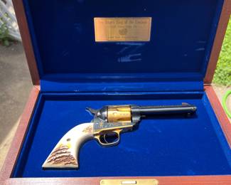 Bang! What’s in the box? …a very special never-fired  limited edition Roy Rogers “king of the cowboys” single action army 45!!! What a beautiful and historic firearm! 