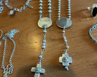 Two incredible sterling silver rosaries made and signed by renowned metal-smith Jan Barboglio!