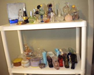 Perfumes,powder boxes and glass shoes