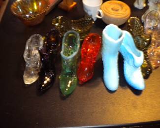 Lefton, Fenton and other glass shoes