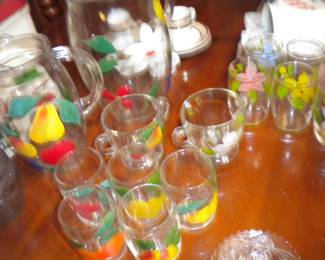 Painted vintage glassware