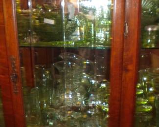 LOTS of green depression glass