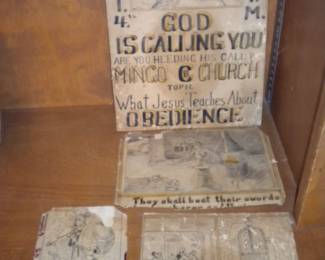 Hand lettered revival ad and other