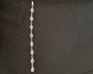 Amethyst / Onyx Bracelet with .925 Sterling