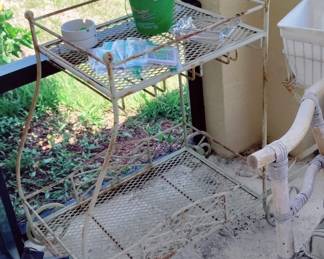 1960's WROUGHT IRON TEA CART