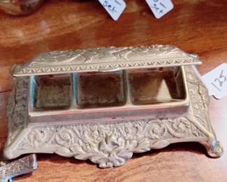 VINTAGE BRASS INKWELL