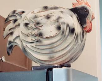 HAND MADE & PAINTED WOODEN ROOSTER