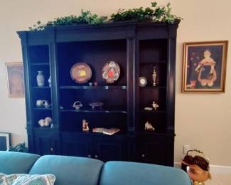 LARGE DARK BLUE FARMHOUSE BOOKCASE/CABINET
