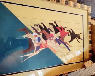 DONALD MONTILEAUX (YELLOWBIRD) LAKOTA, "LEDGER ART" SIGNED LITHOGRAPH