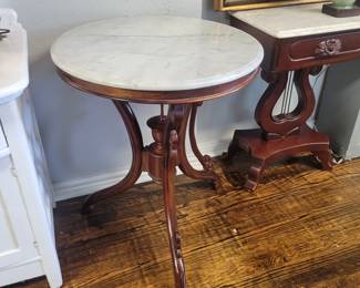 Marble Top Round Side Table