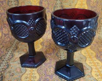 Avon Ruby glass goblets
