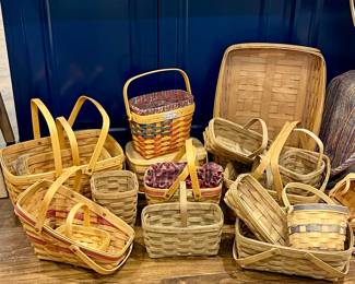LONGABERGER BASKET COLLECTION INCLUDING THE 25TH ANNIVERSARY BASKET 1973-1998