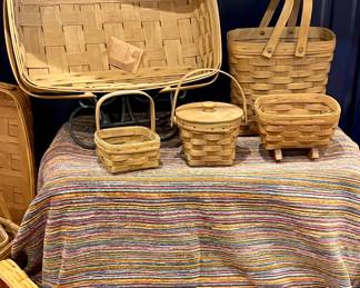 LONGABERGER DESIGN WALL HAT COAT/RACK BY THE W.C. MOCK FAMILY, VINTAGE LONGABERGER ROCKER BASKET