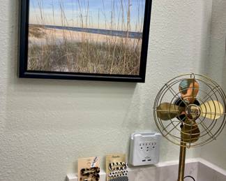 VINTAGE SINGER BRASS FAN