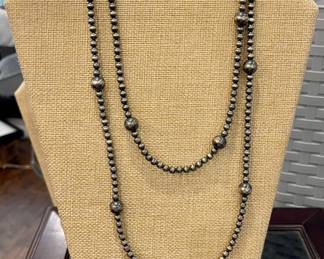 STERLING SILVER NAVAJO PEARL NECKLACE
