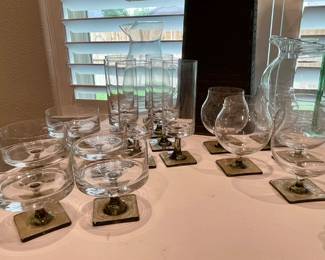 ROSENTHAL LINEAR SMOKE CRYSTAL GLASSES