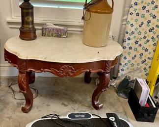MARBLE TOP VICTORIAN COFFEE TABLE, LIFE PRO VIBRATION PLATE