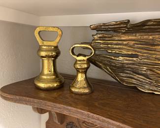 HEAVY BRASS GROCERY STORE WEIGHTS