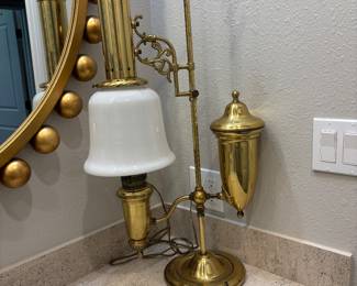 BRASS ALADDIN STUDENT LAMP ELECTRIFIED