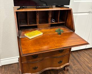 INTERIOR OF BALL & CLAW MAPLE SECRETARY DESK
