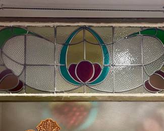 LEADED STAIN GLASS WINDOW/HANGING