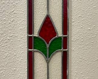 LEADED STAINED GLASS PANEL