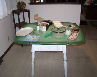 OLD PORCELAIN-TOP KITCHEN TABLE