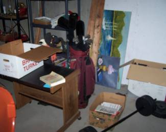 GOLF CLUBS, BARBELL & MISC.