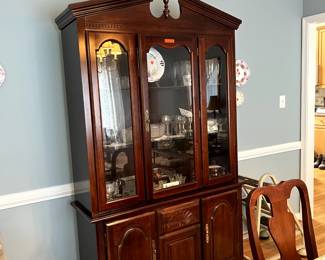 Cherry china cabinet is part of the set