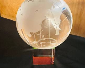 Crystal globe on stand