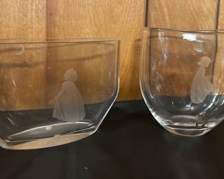 Orrefors crystal etched dish