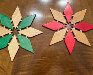 Vintage wood W Germany star trivets