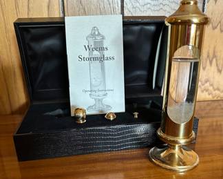 Weems Stormglass brass barometer , New in original case