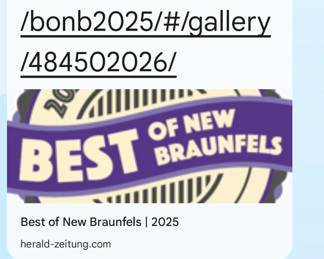 Please go vote for us today and share with your friends! 
https://herald-zeitung.com/bonb2025/#/gallery/484502026