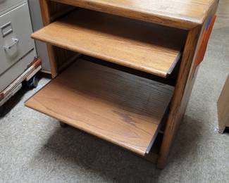 Wheeled Entertainment Rolling Table with Slide Out Shelves for Easy Access