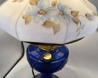 Cobalt blue. Hand painted shade. Aladdin.