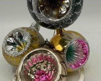 Hand blown glass ornaments.