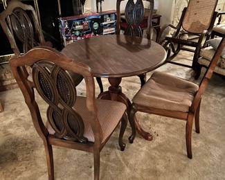 Mahogany Game Table W/ 4 Chairs