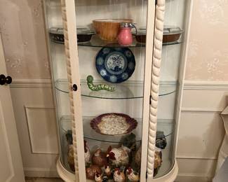 Painted Bow Front China Cabinet