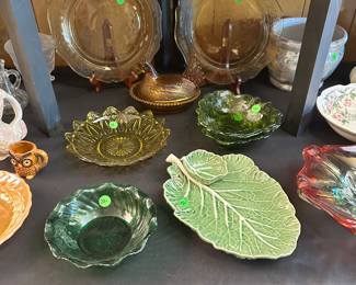 Amber and Green Glass