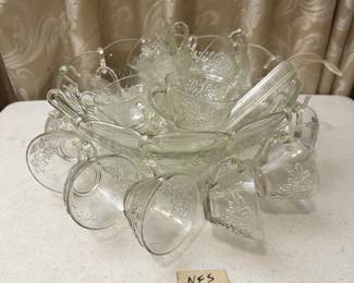 Glass Punch Bowl Set