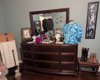 Walter of Wabash dresser with mirror, Tommy Bahama shirt