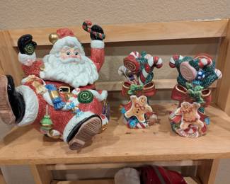 Fitz & Floyd, Santa, Ginger Bread Candle Sticks, Santa