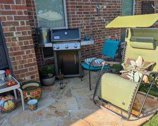 Grill, yard furniture and decor
