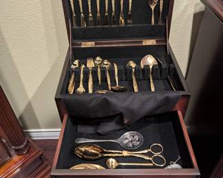 Gold tone flatware