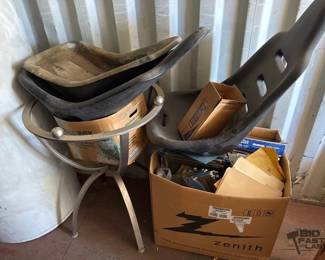 4104  3 Plastic Bucket Seats, Filing Cabinet Dividers 